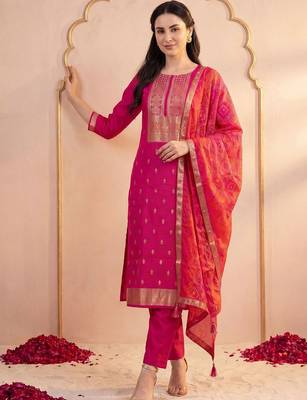 Women Ethnic Motifs Regular Kurta with Trousers & With Dupatta 1