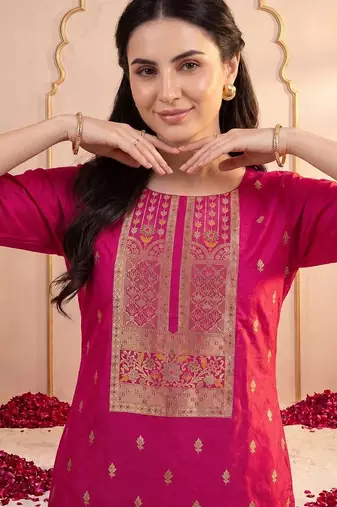 Women Ethnic Motifs Regular Kurta with Trousers & With Dupatta
