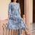 Women Floral Printed Pleated  Cotton Kurta with Trousers