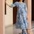 Women Floral Printed Pleated  Cotton Kurta with Trousers