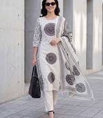Women Ethnic Motifs Printed Regular  Cotton Kurta with Trousers & With Dupatta