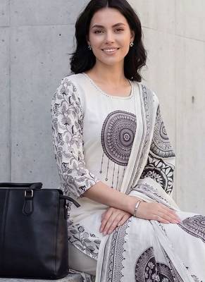 Women Ethnic Motifs Printed Regular  Cotton Kurta with Trousers & With Dupatta 6