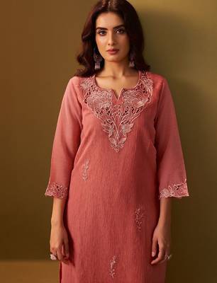 Women Floral Embroidered Kurta with Trousers & Dupatta 4