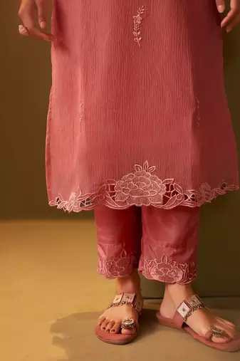 Women Floral Embroidered Kurta with Trousers & Dupatta