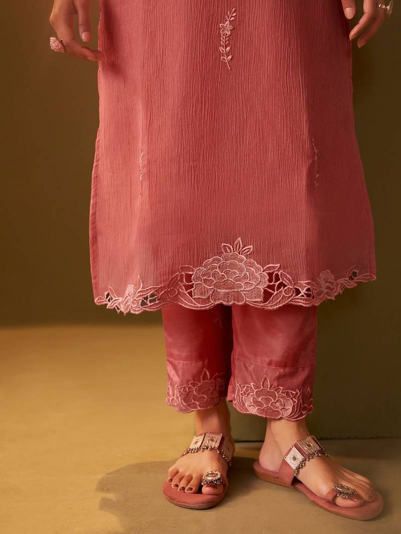 Women Floral Embroidered Kurta with Trousers & Dupatta