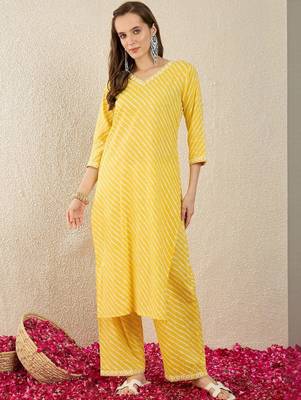 Striped  Cotton Straight Kurta With Palazzos 6