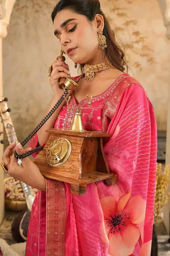 Women Ethnic Motifs Embroidered Kurta with Trousers & Dupatta