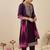 Ethnic Motifs Embroidered Thread Work Straight Kurta With Trousers & Dupatta