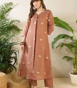 Women Ethnic Motifs Embroidered Regular Thread Work Kurta with Trousers