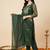 Women Bandhani Dyed Regular Thread Work Kurta with Trousers & With Dupatta
