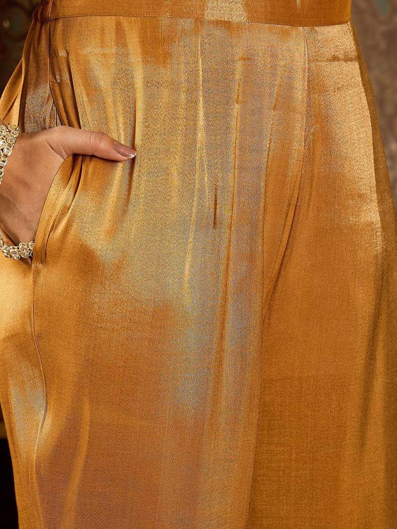 Floral Embroidered Thread Work Liva Straight Kurta with Trouser & Dupatta