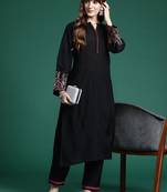 Ethnic Motifs Embroidered Thread Work Kurta with Trousers