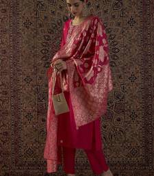 Ethnic Motifs Embroidered Straight Kurta With Trousers & Dupatta