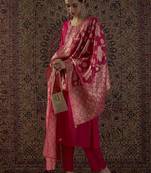 Ethnic Motifs Embroidered Straight Kurta With Trousers & Dupatta