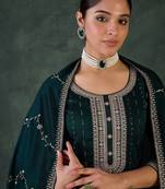 Women Ethnic Motifs Regular Sequinned Kurta with Trousers & With Dupatta