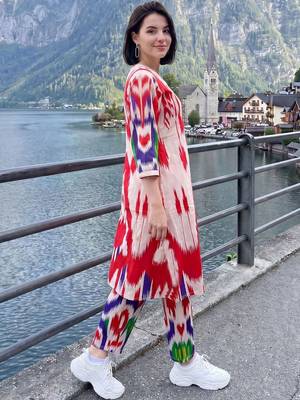 Women Ethnic Motifs Printed Regular Cotton Kurta with Trousers 2