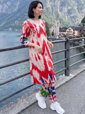 Women Ethnic Motifs Printed Regular Cotton Kurta with Trousers 4