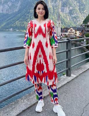Women Ethnic Motifs Printed Regular Cotton Kurta with Trousers 5
