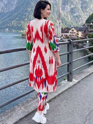 Women Ethnic Motifs Printed Regular Cotton Kurta with Trousers 6