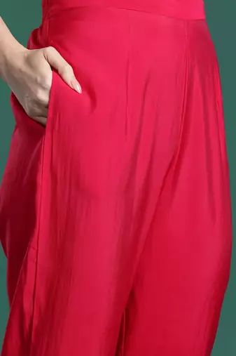 Ethnic Motifs Embroidered Kurta with Trousers & With Dupatta