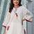 Floral Embroidered Mirror Work Tie-Up Neck  Cotton A-Line Kurta With Trousers