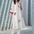 Floral Embroidered Mirror Work Tie-Up Neck  Cotton A-Line Kurta With Trousers