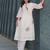 Floral Embroidered Mirror Work Tie-Up Neck  Cotton A-Line Kurta With Trousers