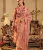 Floral Embroidered Thread Work Kurta with Trouser & With Dupatta