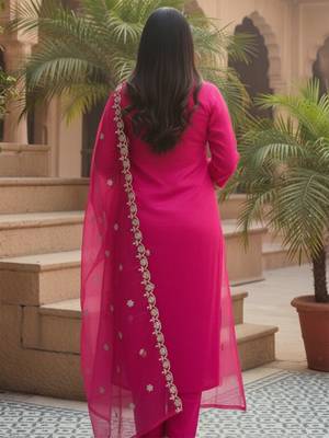 Women Ethnic Motifs Embroidered Kurta with Trousers & Dupatta 4
