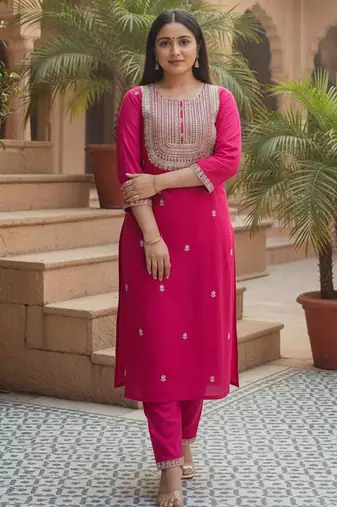 Women Ethnic Motifs Embroidered Kurta with Trousers & Dupatta