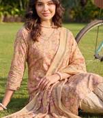 Women Floral Printed Regular  Cotton Kurta with Trousers & With Dupatta