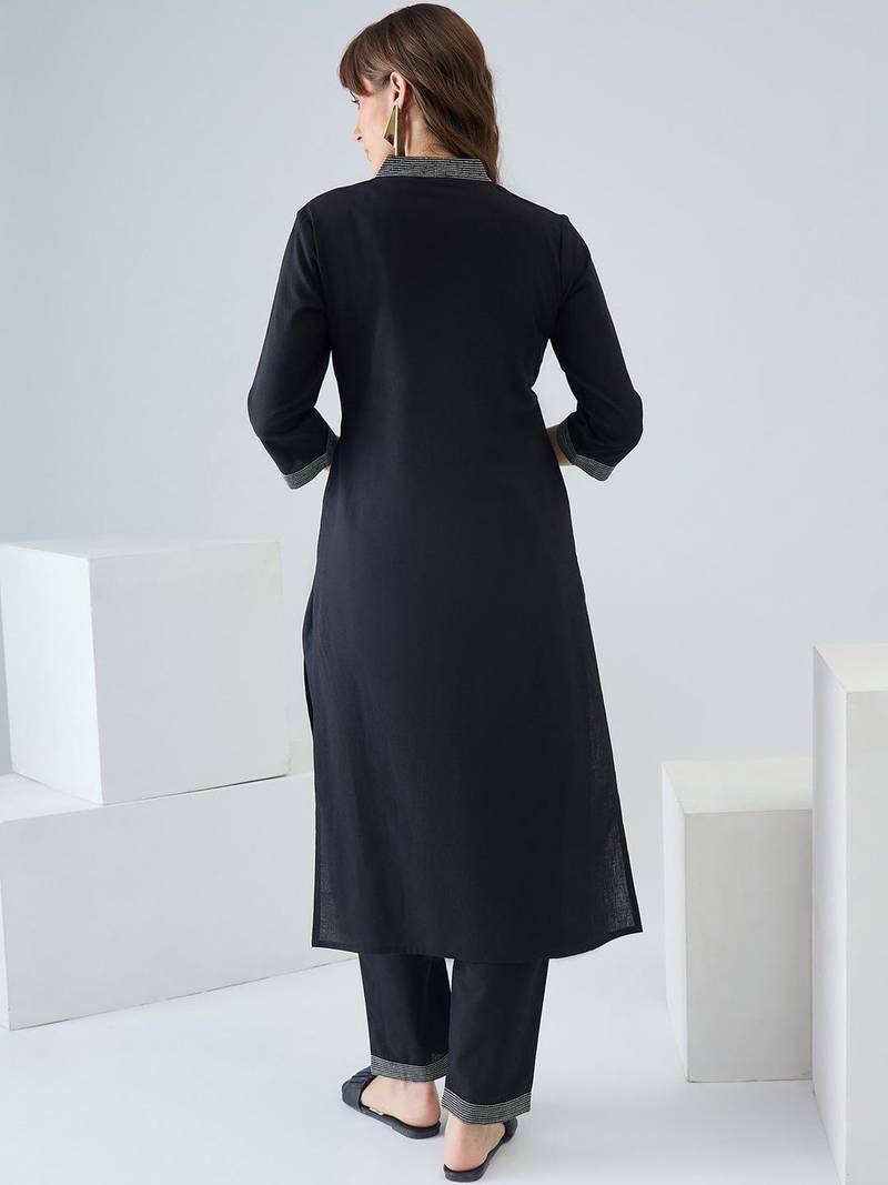 Women Regular Thread Work Kurta with Trousers