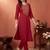 Women Ethnic Motifs Embroidered Regular Thread Work  Cotton Kurta with Trousers
