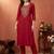 Women Ethnic Motifs Embroidered Regular Thread Work  Cotton Kurta with Trousers