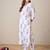 Floral Printed V-Neck  Cotton Kurta With Trousers