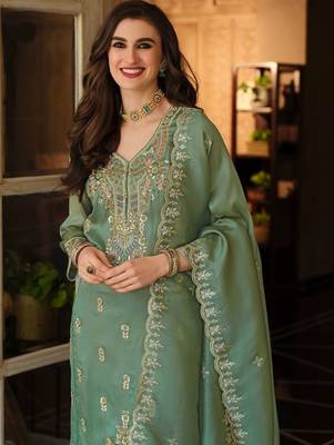 Women Ethnic Motifs Embroidered Regular Thread Work Kurta with Trousers & With Dupatta 2