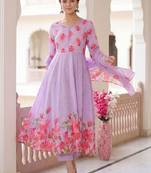 Women Floral Printed Tiered  Cotton Kurta with Trousers & With Dupatta