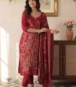 Women Paisley Printed Regular Kurta with Trousers & With Dupatta