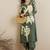 Floral Printed V-Neck Sequinned Straight Kurta with Salwar