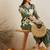 Floral Printed V-Neck Sequinned Straight Kurta with Salwar