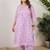 Plus Size Lavender Printed A-Line Kurta Trousers Set