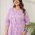 Plus Size Lavender Printed A-Line Kurta Trousers Set