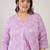 Plus Size Lavender Printed A-Line Kurta Trousers Set