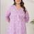 Plus Size Lavender Printed A-Line Kurta Trousers Set