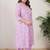Plus Size Lavender Printed A-Line Kurta Trousers Set