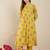 Women Floral Printed Pleated  Cotton Kurta with Trousers
