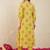 Women Floral Printed Pleated  Cotton Kurta with Trousers
