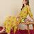 Women Floral Printed Pleated  Cotton Kurta with Trousers
