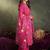 Floral Printed Sraight Thread Work  Cotton Kurta With Trousers & Dupatta
