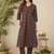 Geometric Printed Shirt Collar  Cotton Straight Kurta With Trnousers